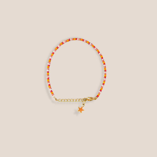 Armbandje Colourful red