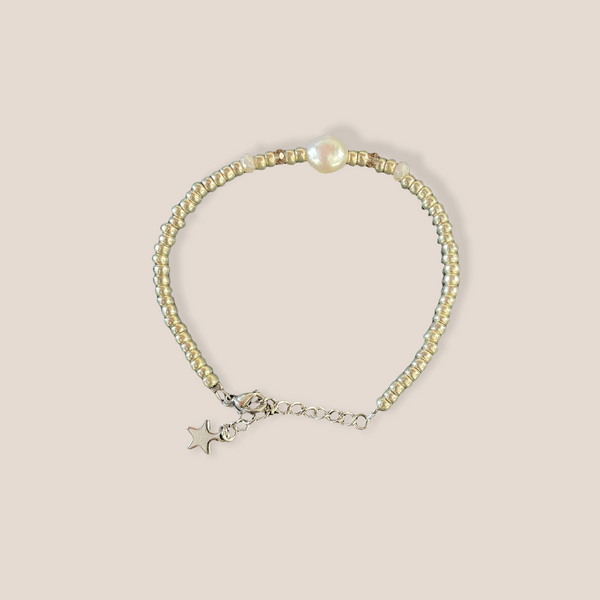 Armbandje Minimalistic pearl zilver