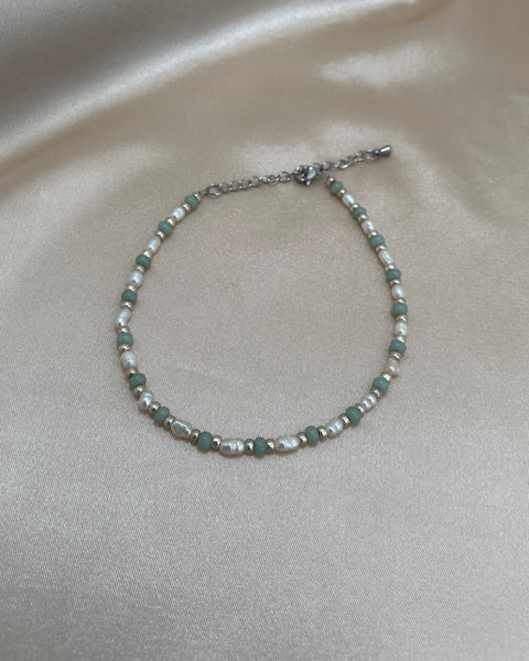 Enkelbandje pearl green