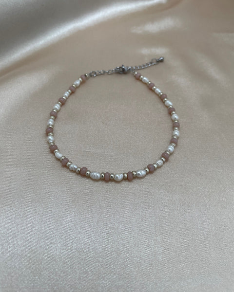 Enkelbandje pearl pink