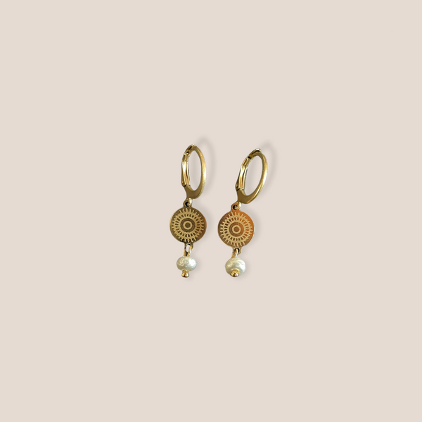 Oorbellen Round barok zilver